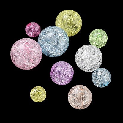 Transparent Crackle Acrylic Beads, Round
