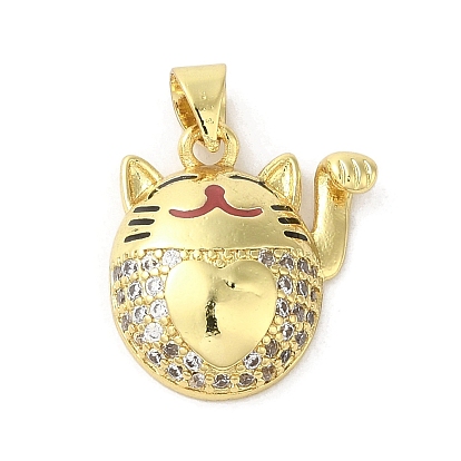Стойка металлическая латунная микропрофилированная кубическая циркония подвески, с эмалью, долговечный, без кадмия и без свинца, талисманом кошка