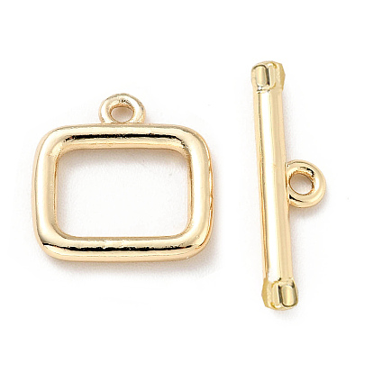 Fermoirs à bascule en laiton à placage de crémaillère, sans cadmium et sans plomb, plaqué longue durée, rectangle