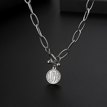 304 Подвески-монеты в виде дисков любви из нержавеющей стали с застежками для женщин и мужчин, не тускнеет