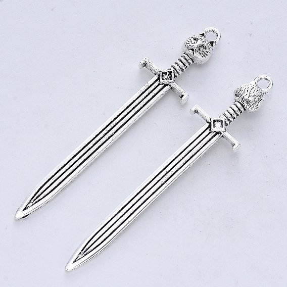 Тибетский сплав стиля большие кулоны, без кадмия, без никеля и без свинца, катана