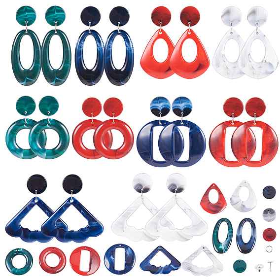 DIY Making, Acrylic Pendants and 304 Stainless Steel Stud Earring Findings
