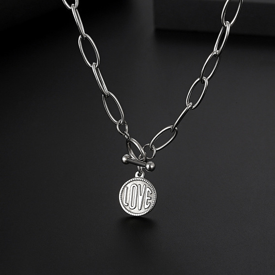 304 Подвески-монеты в виде дисков любви из нержавеющей стали с застежками для женщин и мужчин, не тускнеет