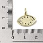 Micro cuivres ouvrent pendentifs zircone cubique, avec l'émail, avec anneau de saut, réel 18 k plaqué or, oeil