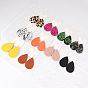 Leather Double-sided Embossed Drop-shaped Earrings for Fashionable and Personalized Look