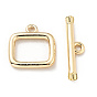Rack Plating Brass Toggle Clasps, Cadmium Free & Lead Free, Long-Lasting Plated, Rectangle