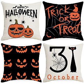 Halloween Throw Pillow Cover Pumpkin Print Home Decoration Sofa Bay Window Pillow Cushion Cover