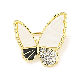 Alloy Enamel Butterfly Brooch, with Crystal Rhinestone