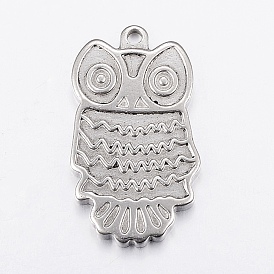 304 Stainless Steel Enamel Pendant Settings, Owl