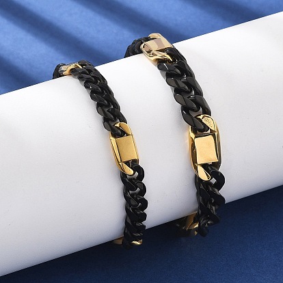 304 браслеты из кубинских цепей из нержавеющей стали для женщин и мужчин, ионное покрытие (ip)