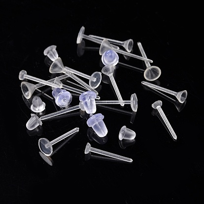 Plastic Stud Earring Findings, with Ear Nuts
