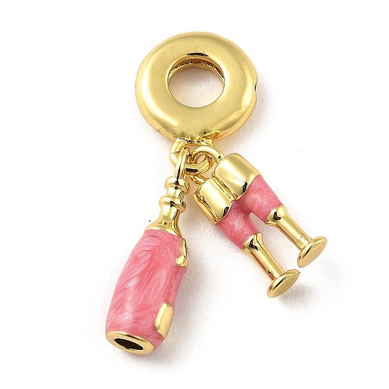 Подвеска из латуни с микропаве из кубического циркония, с эмалью, долговечный, без свинца и без кадмия, бутылка очарование