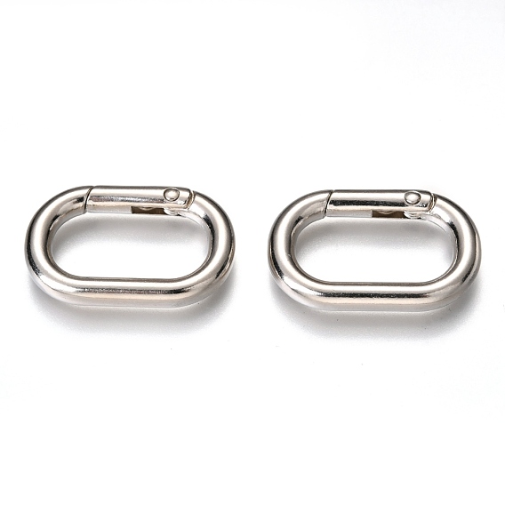 Zinc Alloy Spring Gate Rings, Oval