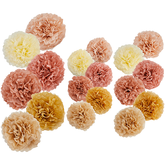 18шт. 18 стили, декоративные бумажные цветы-шары для вечеринки, свадьбы, дома и улицы, с полиэфирным кордом