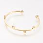 Brass Cuff Bangle, Real 18K Gold Plated