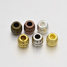 Тибетский стиль большое отверстие баррель европейские шарики, без кадмия и без свинца, 8x8 мм, отверстие : 4 мм