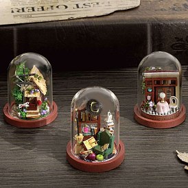 DIY Miniature Bell Jars Decorations, for Dollhouse Accessories Pretending Prop Decorations
