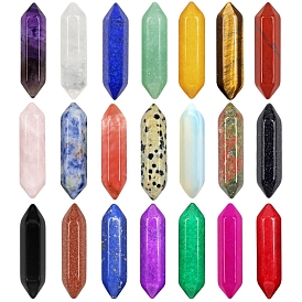 Natural Gemstone Double Terminated Point Healing Stones, Reiki Stones Bullet for Energy Balancing Meditation Therapy