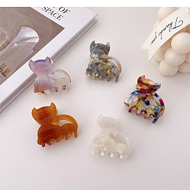 Mini Cat Ear Hair Clip with Hollow Out Design - Autumn/Winter Trendy and Versatile.