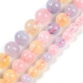 Natural Quartz Crystal Beads Strands, Dyed & Heated, Rock Crystal Round Beads