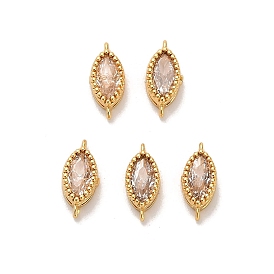 Подвески-коннекторы с прозрачными кубическими цирконами из латуни и паве, ионное покрытие (ip)