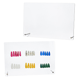 2шт. прямоугольная акриловая подставка для демонстрации дизайна ногтей, В комплекте: 50 акриловая подставка для демонстрации и 1 рулон двусторонней клейкой ленты.