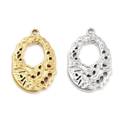 304 подвески из нержавеющей стали, фактурный овальный шарм