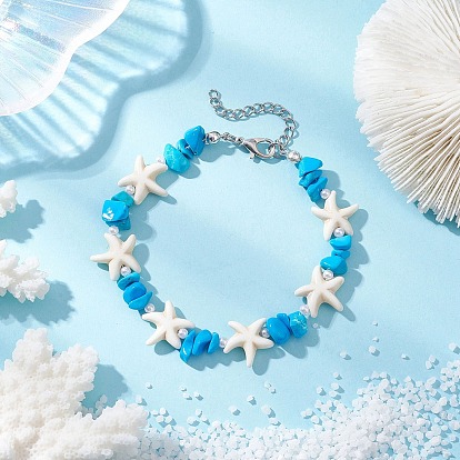 Браслеты из искусственного жемчуга и синтетической бирюзы для женщин, морская звезда