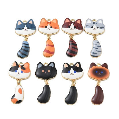 Печатные подвески сплава, подвески в форме кошки, стойки покрытие, золотые