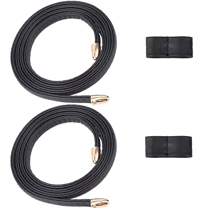 Плоский шнурок из искусственной кожи для сумки-ведра, со сплавочной фурнитурой, золотые