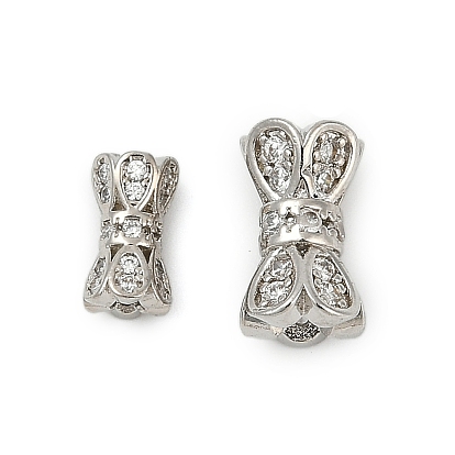 Винтовые застежки из латуни с микропаве из прозрачного кубического циркония, долговечный, стойки покрытие