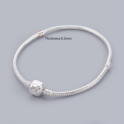 Латуни европейские браслеты стиль, с латунной застежкой, застежка с знак любви, серебро 