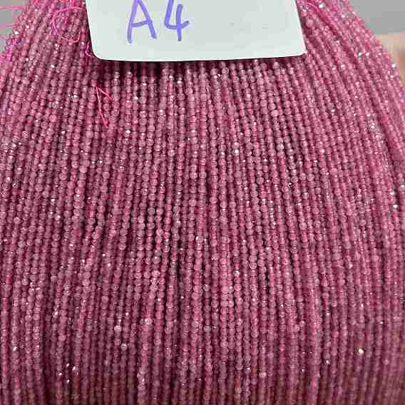 Natural Pink Tourmaline Beads Strands, Round