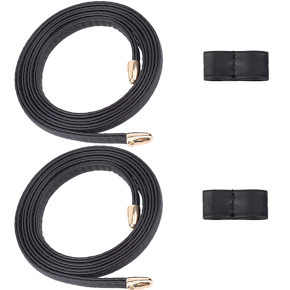 Плоский шнурок из искусственной кожи для сумки-ведра, со сплавочной фурнитурой, золотые