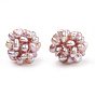 Handmade Natural Pearl Woven Beads, Ball Cluster Beads, Round