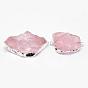 Natural Madagascar Rose Quartz Crystal Links Connectors, Nuggets, with Bass Findings