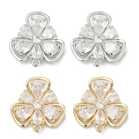 Латунные серьги-гвоздики из циркония, долговечный, без кадмия, без никеля и без свинца, клевер