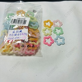 60Pcs 6 Colors Imitation Jelly Acrylic Pendants, Star