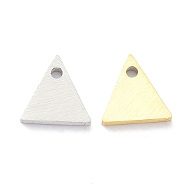 304 Stainless Steel Pendants, Brushed Finish Stamping Blank Tag, Laser Cut, Double Side Drawbench Effect, Triangle