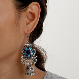 EA1332 Jewelry Fashion Retro Double Layer Pendant Earrings Ethnic Style Oil Drop Earrings Women