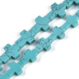 Synthetic Turquoise Beads Strands, Cross