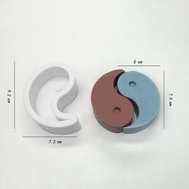 Magatama moitié yin et yang moules en silicone de qualité alimentaire, moule de fabrication de bougies parfumées, moule à savon