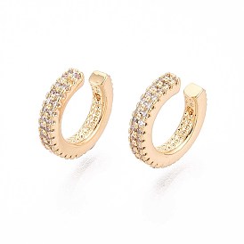 Латунные серьги-манжеты из прозрачного кубического циркония, c-образный