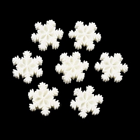 Cabuchones de resina opacos, copo de nieve navideño brillante