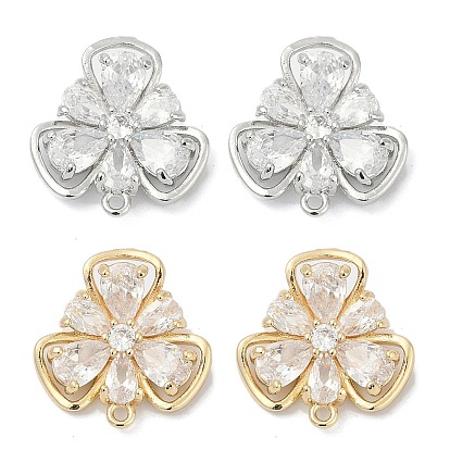 Латунные серьги-гвоздики из циркония, долговечный, без кадмия, без никеля и без свинца, клевер