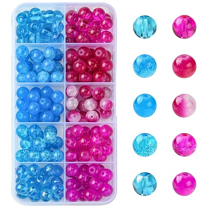 10 цвета кракелюра и запекания, окрашенные и имитирующие нефрит стеклянные бусины, круглые