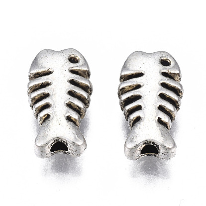 Tibetan Style Alloy Beads, Cadmium Free & Lead Free, Fish Bone