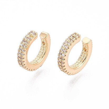 Латунные серьги-манжеты из прозрачного кубического циркония, c-образный