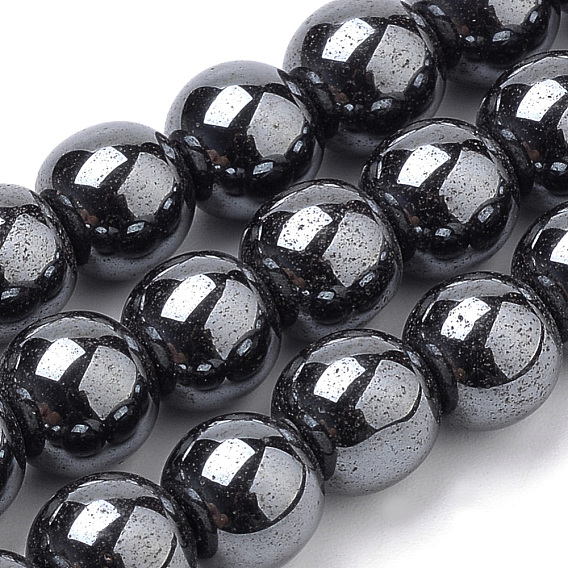 Non-magnetic Synthetic Hematite Beads Strands, Round