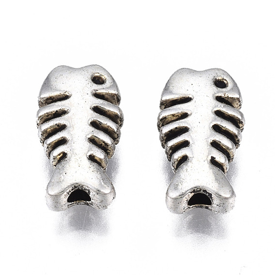 Tibetan Style Alloy Beads, Cadmium Free & Lead Free, Fish Bone